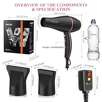 WADODO Ionic Hair Dryer, 2200W Professional Blow Dryer Fast